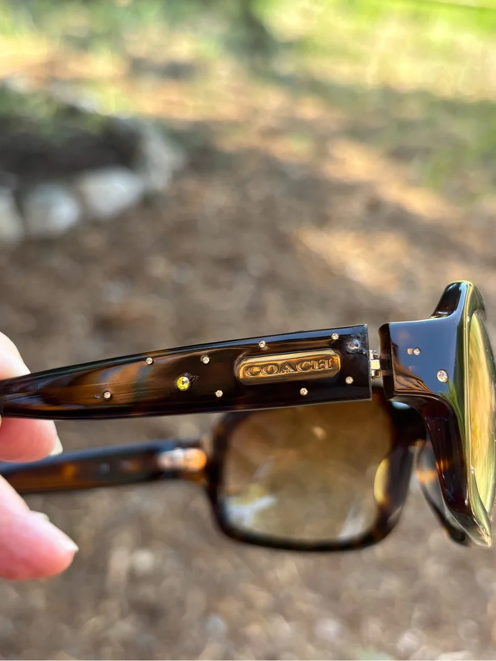 Coach Samantha Brown Tortoiseshell Sunglasses with Signature Case